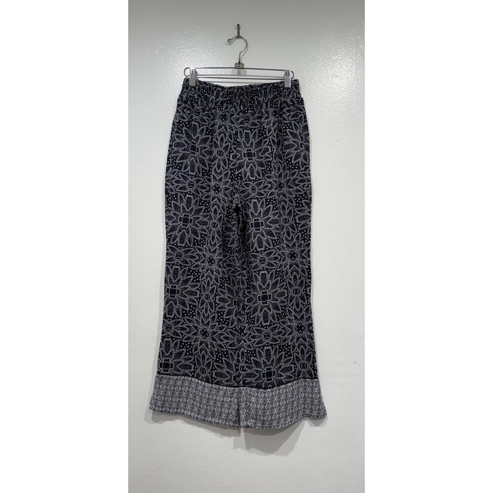 WHISTLES Navy Riya Printed Trouser Pants Cropped Womens Size‎ 2 Floral NWOT